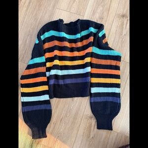 striped crop sweater